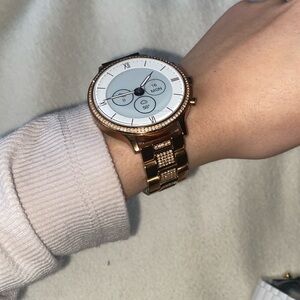 Fossil Rose Gold Hybrid HR watch + 2 additional straps